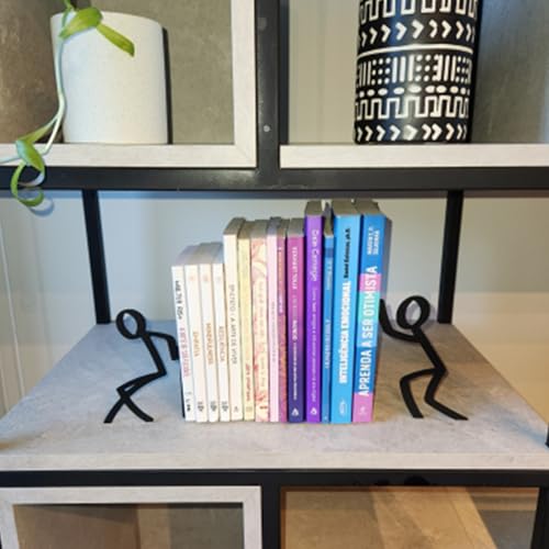 Figurine Bookends with Book-Holding Characters - Steel with Epoxy Coating - Decorative Pair o – lifestyle view