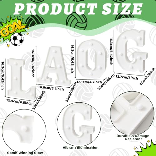 Honoson 4 Pcs Soccer Party Decorations Goal LED Lights Sign Soccer Football Birthday Decorations Sports Theme Table Decor for 2026 Gameday Tailgate Fans Match Point Party Supplies