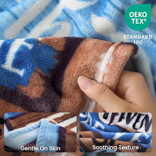 Joiedomi Fathers Day Blanket Dad Birthday Gift Soft Flannel Dad Blanket from Daughter Son for Fathers Day Anniversary Christmas 50" x 60" Blue