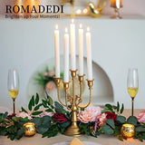 Romadedi Gold 5 Arm 11.8" Candelabra Candle Holders