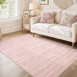 Boho 4x6 Pink Area Rug Living Room Rugs Machine Washable