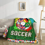 World Soccer 2026 Throw Blanket, Soccer Season Game Day Blanket for Boys, Soft Flannel Football Fan Blanket for Couch Bed, 2026 World Cup Decor Gift for Men Women Kids 60" x 50"