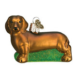 Old World Christmas Dachshund Glass Blown Ornament for Christmas Tree, Handcrafted Holiday Decoration, Dog Collection