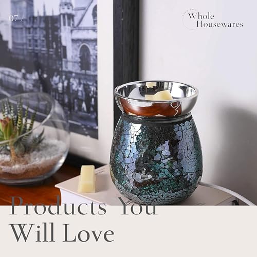 WHOLE HOUSEWARES Set of 4 Diffuser Bottles with Sticks - 7.5oz Empty Glass Diffuser Bottle for Essential Oils - Oil Diffusers Container with 32pcs Reed Sticks for Aromatherapy and Home Fragrance