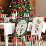Christmas Chair Covers Set of 6 Green Nutcracker Christmas Tree Chair Back Covers Holiday Dining Chair Slipcovers Protector Kitchen Dining Room Decor Festival Party Decoration