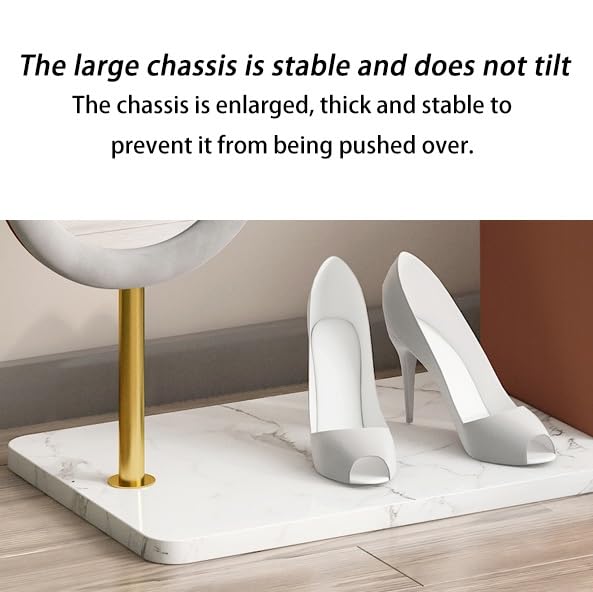 Standing Mirrors Coat Rack and Dressing Mirror Integrated Bedroom and Living Room Floor-Standing Rotating Full-Length Mirror Coat and Hat Rack Dressing Mirror(White,80cm)