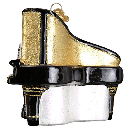 Old World Christmas Musical Instruments Glass Blown Ornaments for Christmas Tree Baby Grand Piano 3x3