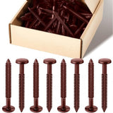 Blulu 60 Pcs 3 Inch Vinyl Shutter Fastener Window Panel Peg Lok Pin Pegs Screws Shutter Spikes Anchor (Burgundy Red)