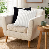 Faux Fur Christmas Throw Pillow Covers 18x18 Set of 2, White