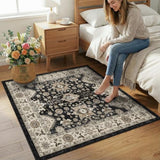 Washable 3x3 Square Entry Rug: Rugs for Kitchen Bedroom Entryway Bathroom