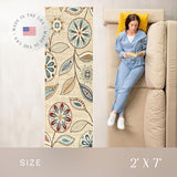 Maples Rugs Reggie Bohemian Floral Print Runner Rug, 2' x 7', Beige