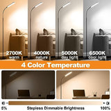 Floor Lamp, 18W 1800LM Super Bright LED Floor Lamp with Remote & Works with Smart Plug, Dimmable Timing Eye Caring Reading Lamps Floor Standing for Living Room Bedroom Office