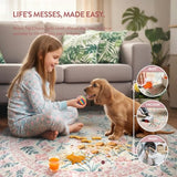 Lahome Sylvie Pink Bedroom Rug for Girls Room Decor, 5x7 Washable Cute Playroom Nursery Rug, Soft Floral Low Pile Carpet for Kids Living Dining Room Indoor, Pink/Multi