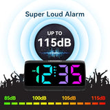 Netzu Loud Alarm Clock for Heavy Sleepers, Plug-in RGB Vibrating Alarm Clocks with Bed Shaker, 5 Dimmers, 2 Alarms and Snooze for Bedrooms Hearing Impaired Deaf Adults (Black)