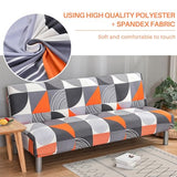 Armless Futon Sofa Bed Cover,Stretch Sofa Couch Slipcovers Without Armrests,Printed Furniture Protector Cover,9 Colors