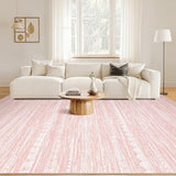 Nakagishi Pink Rugs for Bedroom Girls: 5x7 Washable Boho Large Neutral Area Rug Cute Soft Modern Indoor Floor Non Slip Accent Carpet for Living Room Nursery Kids Playroom Dorm Preppy Baby Room Decor