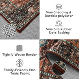 Washable 3x5 Area Rugs for Living Room, Non Slip Kitchen Ultra Thin Vintage Rugs,Small Lightweight Carpet for Living Room Dining Room Aesthetic