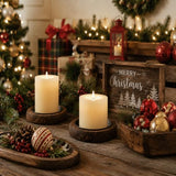 Hatway Wood Candle Holders for Pillar Candles