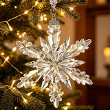 Annual Edition Ornament 2026, Crystal Glass Snowflake Christmas Ornaments | Sparkly Crystal Star Ornaments For Christmas Tree, Elegant Cute Christmas Ornaments Gift For Women, Unique Xmas Ornament