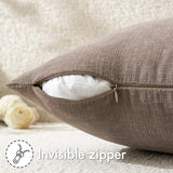 MIULEE Brown Chenille Couch Throw Pillow Covers, 18x18