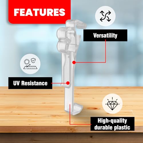 Amazing Drapery Hardware 3.0 Inch Clear Valance Clips for Blinds & Window Shades, 10-Pack - Sturdy Plastic Brackets, Ideal for Wood, Faux Wood & Metal Treatments in Home & Office Settings