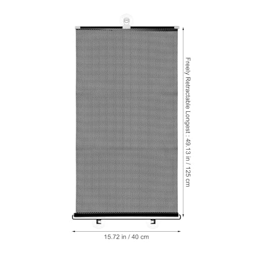 TOYANDONA Blackout Blind Curtains with Suction Cups - No Drill, Cordless, Portable Uv - Protecting PVC Shades for Home & Office (49.12X15.72X0.39in)