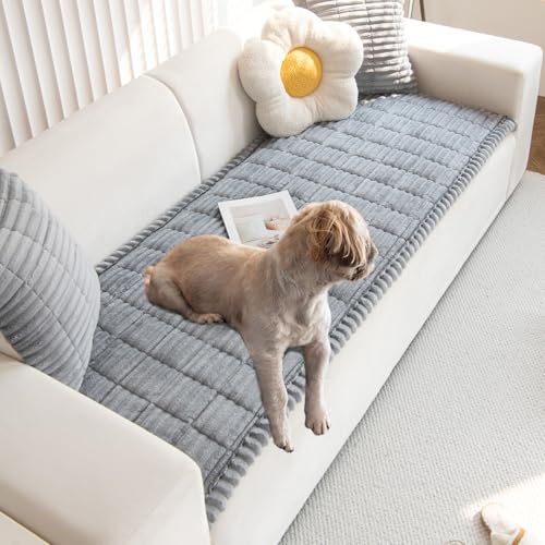 Gumfolk Pet Couch Covers for Sofa Slipcovers Couch Protector for Dogs Washable Cushion Cover, Sofa Pad Blanket Furniture, Grey, 27in*59in