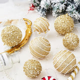 Gold Christmas Ball Ornaments, Christmas Ball Decorations Shatterproof Plastic Hanging Pearl Balls for Holiday Party(70mm/2.76", 12ct)