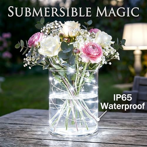 Bexdir 12 Pack Fairy Lights Battery Operated,7ft 20 LED Waterproof Silver Wire String Lights, Firefly Starry Lights for DIY Mason Jars Wedding Table Centerpieces Party & Bedroom Decor (Cool White)