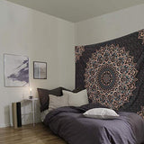 Black Mandala Tapestry Wall Hanging Psychedelic Wall Tapestry Aesthetic Indian Hippie Decor Bohemian Art Boho Home Decoration for Bedroom,Living Room,Dorm