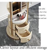 Floor-to-Ceiling Full-Length Mirror Bedroom Storage Neat and Orderly Rotating Dressing Table Hanging Rack 1 Fitting Mirror (Pink Standard)
