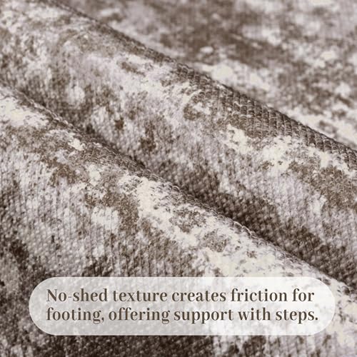 Runners for Hallways Ultra Non-Slip 2x10 Long Runner Rugs Washable Abstract Tear and Stain Resistance No Pile Lightweight Modern Rug Runners for Entryway, Kitchen, Walkway, Entrance, Brown