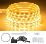 20FT Warm White Rope Lights Outdoor, 12V IP65 Waterproof Led Rope Lights Indoor Cuttable, Flexible Led Strip Lights Cuttable Plug-in for Patio Deck Bedroom Kitchen Bedroom Christmas