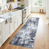 KOZYFLY Modern Washable Rug Runner 2x8 Kitchen Runner Rugs Multi-Grey