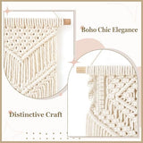 Dahey Small Macrame Wall Hanging 2 Pcs Woven Tapestry Wall Art Decor - Beautiful for Boho Home Bedroom Dorm College Classroom Decor, Apartment, Nursery, Party Decorations, 16.5" L x 10" W and 17.5"x 10"W