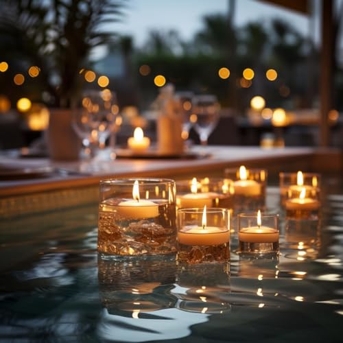 80 Pack White Floating Candles 3 inch Unscented Floating Candles for Centerpieces 8 Hours Long Burn Time-3” Floating Emergency Candle Bulk for Wedding Cylinder Vases
