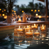 80 Pack White Floating Candles 3 inch Unscented Floating Candles for Centerpieces 8 Hours Long Burn Time-3” Floating Emergency Candle Bulk for Wedding Cylinder Vases
