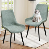 Eco-Ancheng Dining Chair Covers Jacquard Stretchy Curved Chair Covers Mid Century Modern Slipcovers for Armless Accent Side Chairs, Kitchen&Dining Room Chair Protectors Shell Chair Slipcover(4PCS,03)
