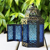Vela Lanterns Decorative Indoor Moroccan Table Centerpiece, Cobalt, S