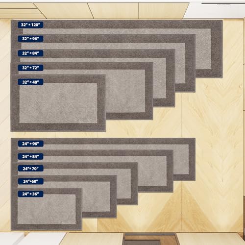Machine Washable Kitchen Rug 24" x 70", Non Slip Kitchen Mat for Floor, Absorbent Entrance Runner Rug for Bedroom, Hallway, Bathroom, Door (Roll Packing)