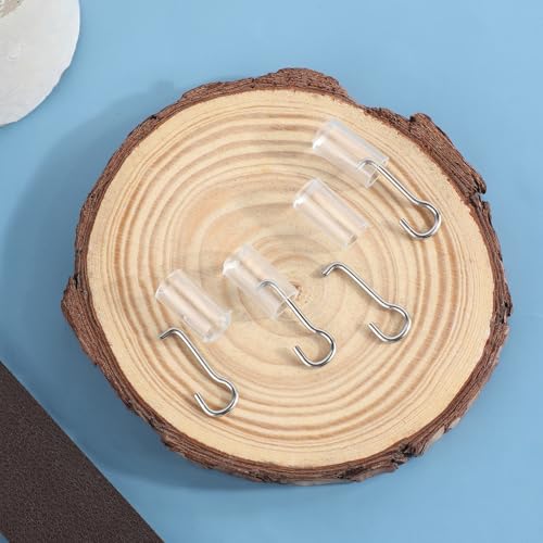 Blinds Replacement Parts, 4 Set Mini Blinds Wand Replacement with Hook Horizontal Wand Wire and Sleeve Collar for Horizontal Blind Repair Parts with 1 in Square Headrails for Window Opener Accessory