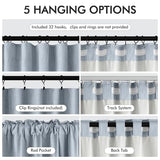 MIULEE 100% Blackout Curtains 84 Inch Long 2 Panels Set for Bedroom, Thick Faux Linen Black Out Curtain Room Darkening Back Tab Pleat Window Textured Drapes with Hooks for Living Room, Chambray Blue