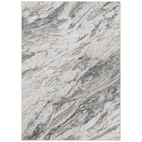 Area Rugs for Living Room: 9X12 Abstract Washable Rug Modern Neutral Large Soft Stain Resistant Non-Slip for Bedroom Dining Room Indoor Home Office Carpet - Taupe