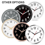 AKCISOT 14 Inch Wall Clock Silent Non-Ticking Modern Wall Clocks Battery Operated - Analog Classic Clock for Office, Home, Bathroom, Kitchen, Bedroom, School, Living Room(Black)