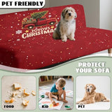 Christmas Truck Futon Slipcover Armless Futon Bed Sofa Cover Furniture Protector with Elastic Bottom, Soft and Washable Futon Covers for Sofa Bed