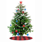 2 Pack Christmas Tree Skirt Decorations 15 Inch Mini Xmas Tree Skirt, Buffalo Plaid Tree Skirt for Family Christmas Party Holiday Decoration