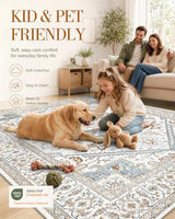 OLANLY 8x10 Washable Area Rug, Soft Non Slip Carpet for Bedroom Living Room