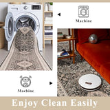 3x20 Washable Hallway Runner Rug - Hallway Rugs with Non Slip Backing Vintage Distressed Mats Soft Kitchen Carpets Extra Long Room Floor Carpet for Living Room Dining Room Bedroom (3x20, Black)