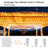 Net Lights Outdoor 10x10 FT, 8 Modes Connectable Mesh Lights with Plug- Connect 3 Sets, 30×10 FT Coverage, 270 LED Christmas Warm White for Trees, Bushes, Garden, Yard Decorations