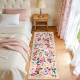 Floral Washable 2x5 Area Rugs Runner Entryway Hallway Pink